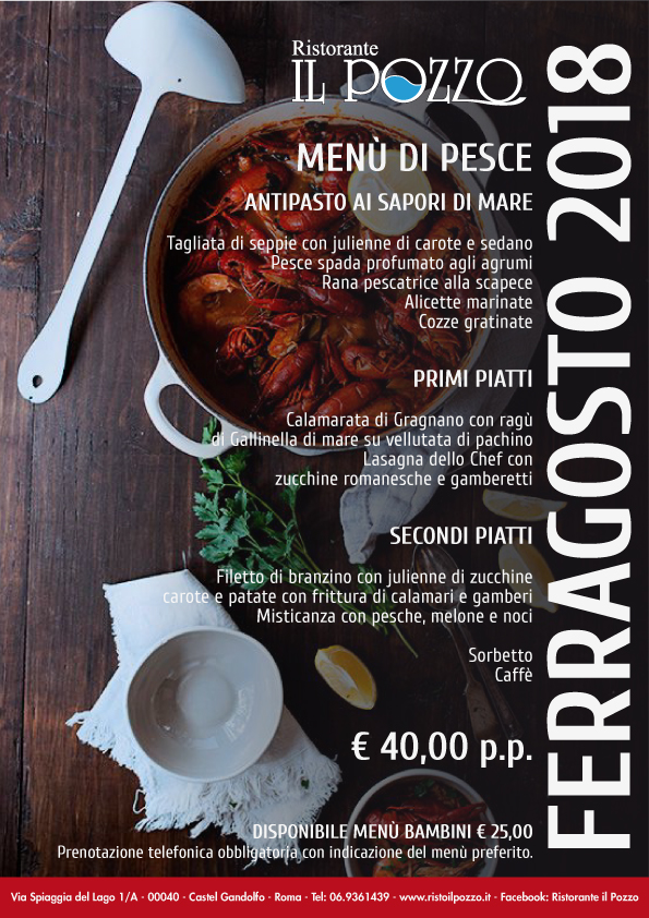 ferragosto a castel gandolfo: menu base pesce